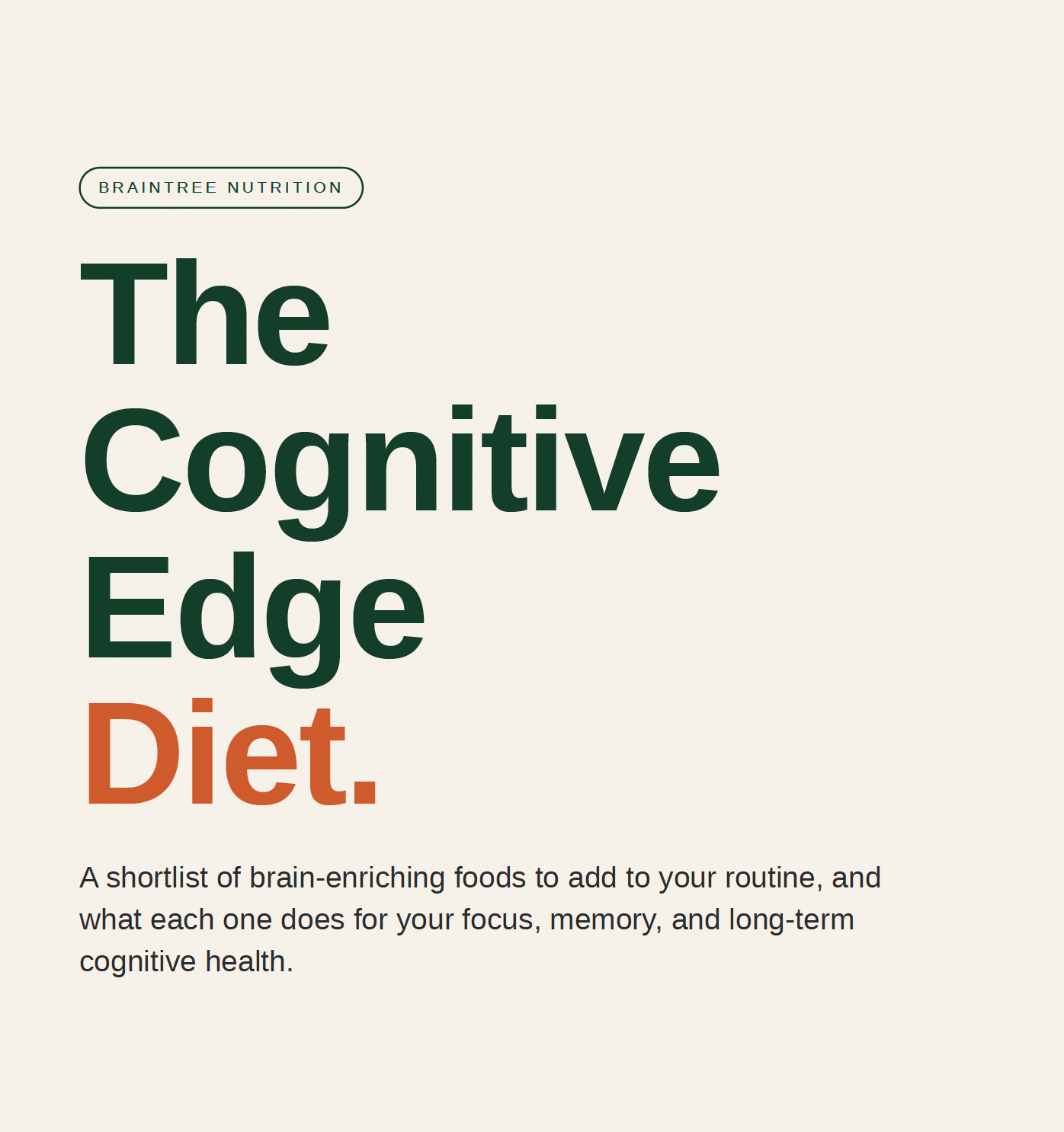 Braintree Cognitive Edge Diet