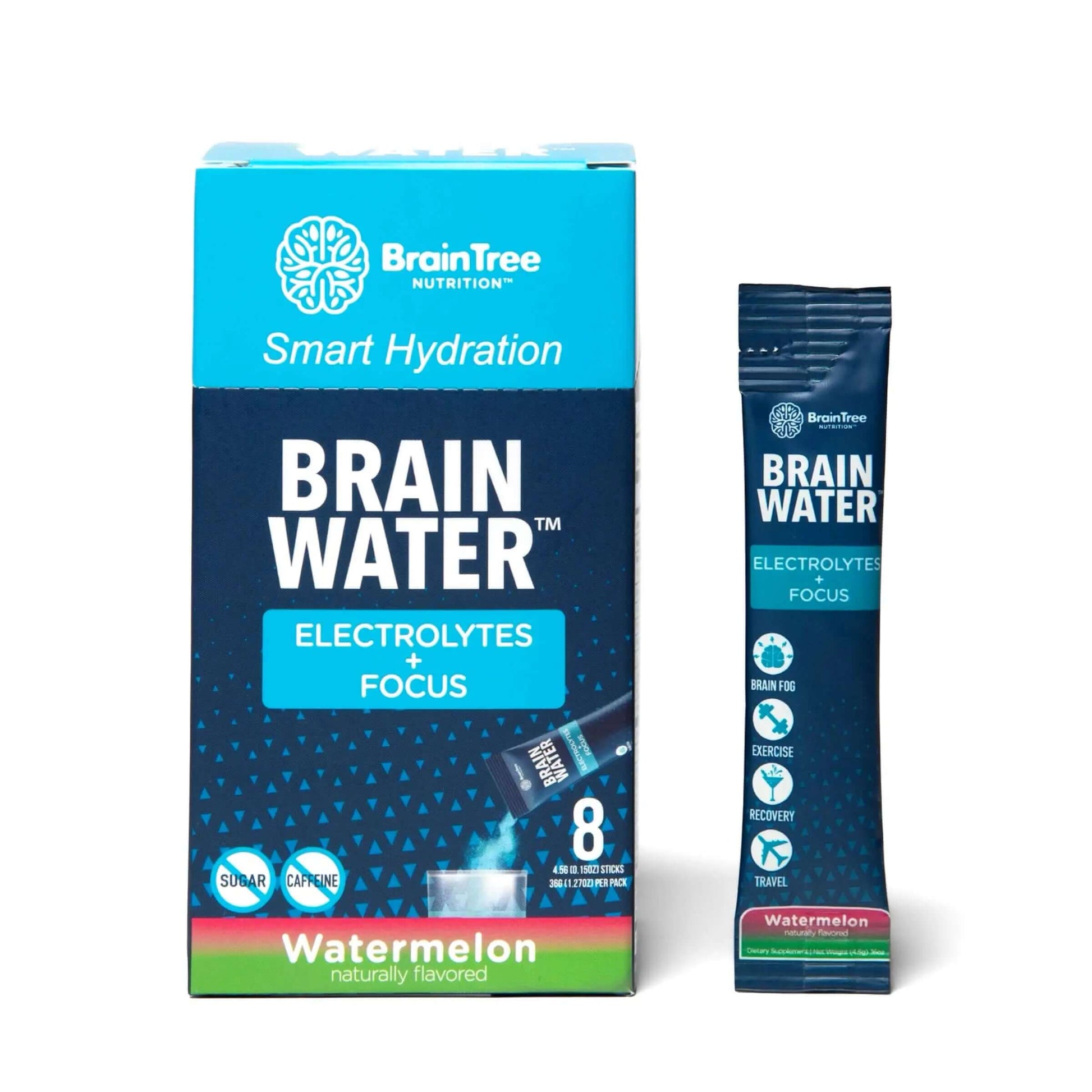 BrainTree Nutrition-Brainwater Electrolytes + Focus Watermelon