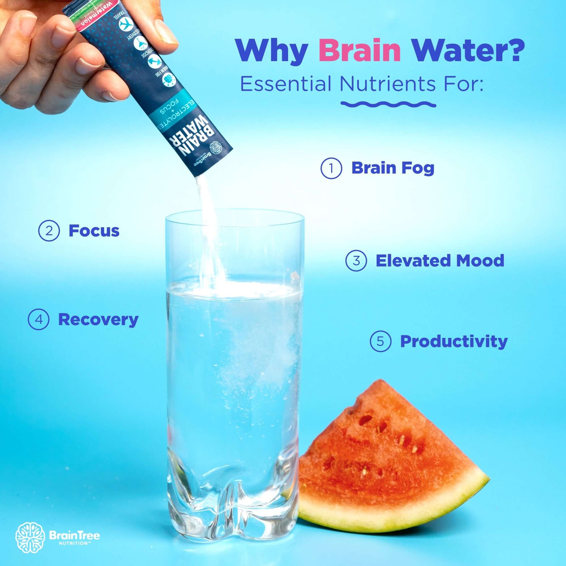 Brain Water Electrolytes + Focus | Watermelon