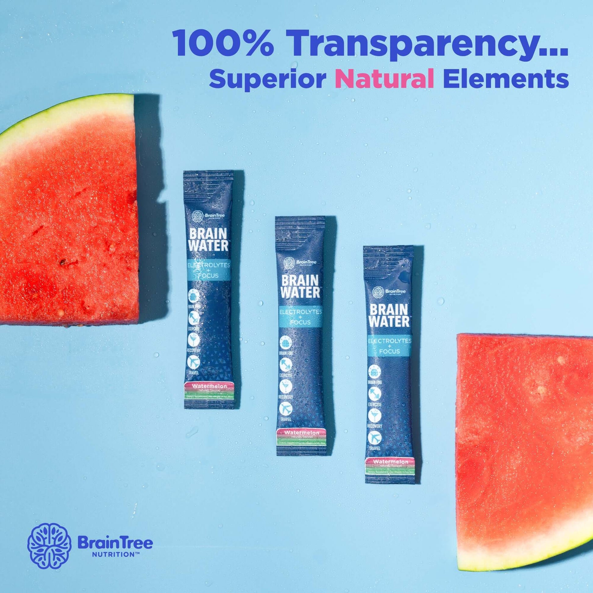 BrainTree Nutrition-Brainwater Electrolytes + Focus Watermelon