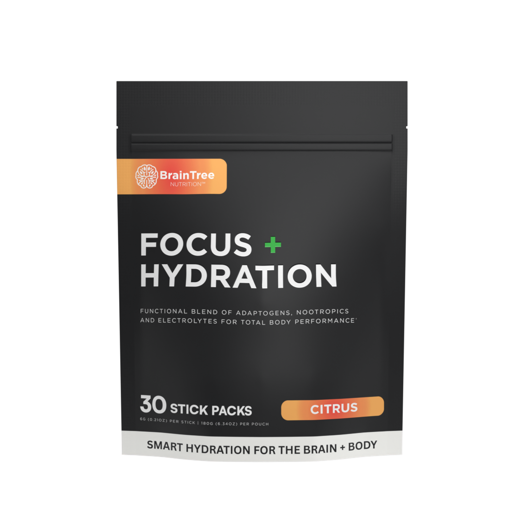 Citrus Focus and Hydration drink with nootropics and electrolytes for clean mental energy.