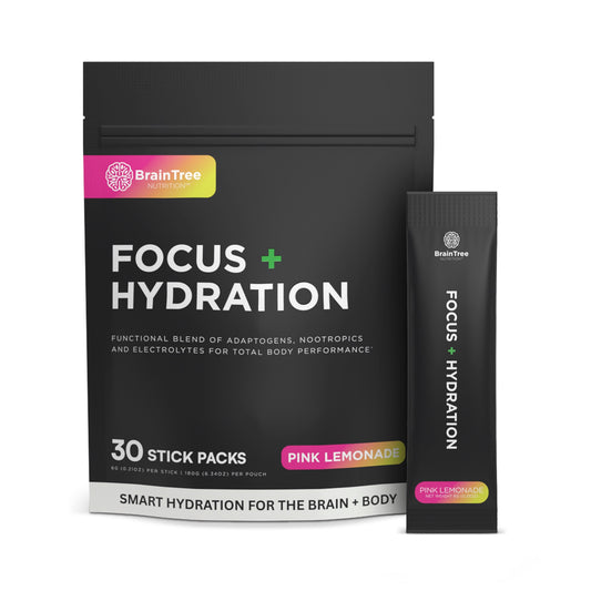 Pink lemonade Focus and Hydration nootropic drink designed to support clean mental performance.