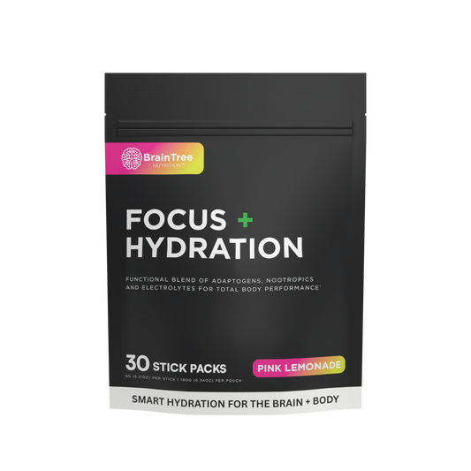 Pink lemonade Focus and Hydration nootropic drink designed to support clean mental performance.